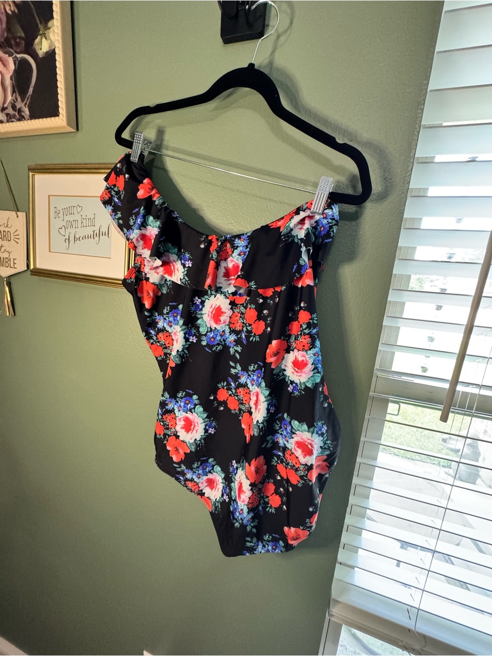 Floral One Shoulder One Piece Swimsuit - Picture 3 of 3